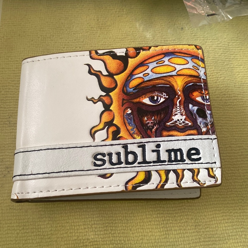 New Sublime Sun Logo Faux Leather Bifold Wallet.